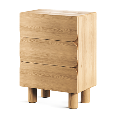 Oak Chest of Drawers: Modern, Versatile 3D model image 1 