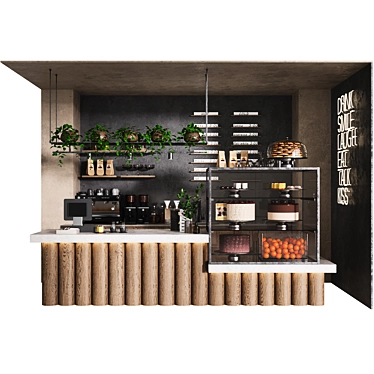 Modern Coffee Shop Setup 3D model image 1 