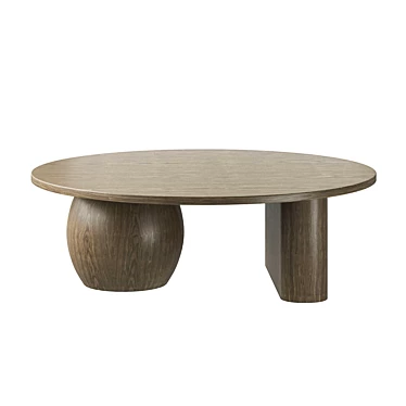 Solid Oak Minimalistic Dining Table 3D model image 1 