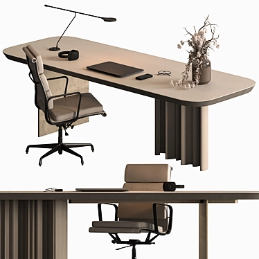 Executive Office Desk - Elegant Design 3D model image 1 