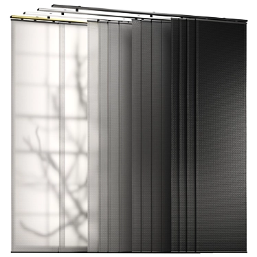 Sheer Fabric Vertical Blinds Kit 3D model image 1 