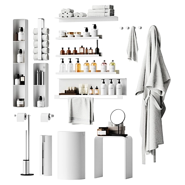 Chic Bathroom Decor Set 3D model image 1 