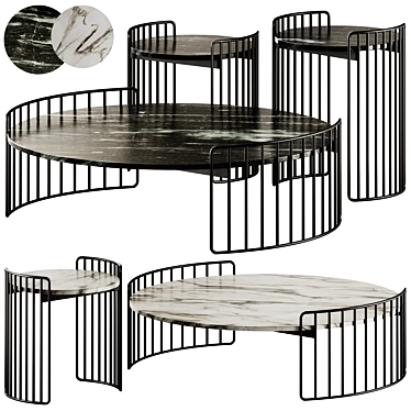 
Bonaldo Harpe Coffee Table Set 3D model image 1 