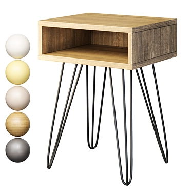 Customizable Bedside Table "Iveyne 3D model image 1 