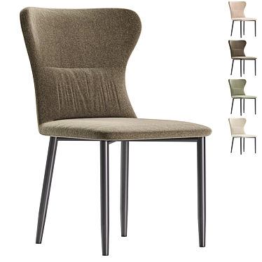 Mavis Fabric Dining Chair: Pebble Grey 3D model image 1 