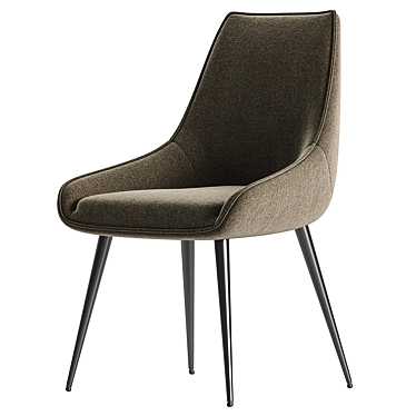 Elegant Fabric Dining Chair Charcoal 3D model image 1 