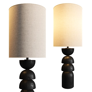 Charred Wood Table Lamp 3D model image 1 