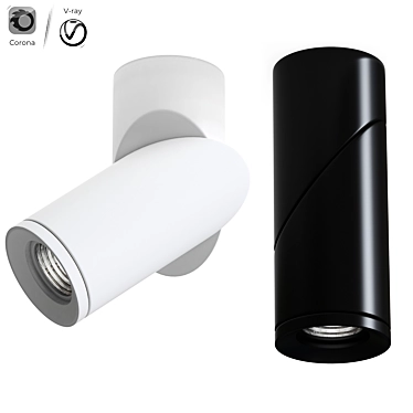 Sleek Rotating Ceiling Light 3D model image 1 