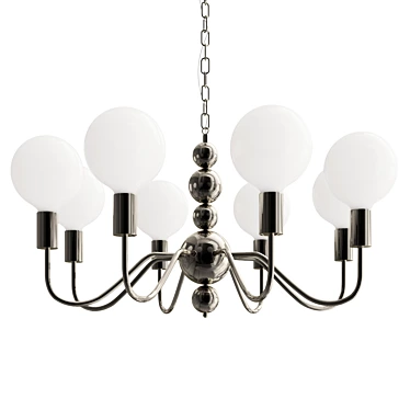 Pearl Chandelier with Black Sphere 3D model image 1 