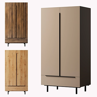 Damien Double Wardrobe Natural Oak 3D model image 1 