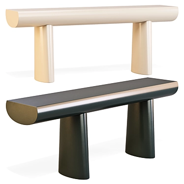 Sculptural Elegance Console Table 3D model image 1 