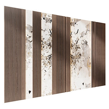 Marble Wood Wall Panel Set 3D model image 1 