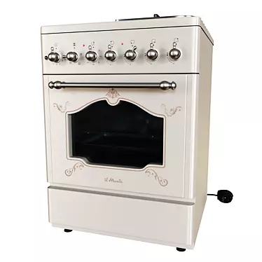 Retro Style ilMonte Gas Electric Range 3D model image 1 