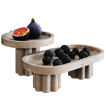 Fruits in travertine vases