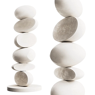 Modern Minimalist Totem Sculpture 3D model image 1 