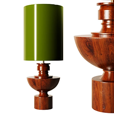 Spun Wood Lamp with Lacquer 3D model image 1 