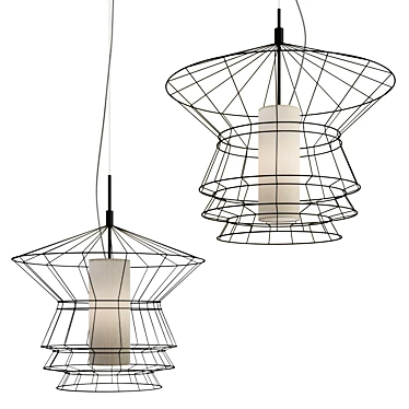 Modern Italian Zeppelin Suspension Lamp 3D model image 1 