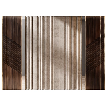 Modern Wood Fabric Wall Panels 3D model image 1 