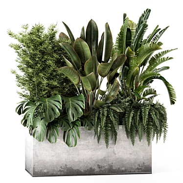 Outdoor Plants Bamboo in Concrete Pot -Set 2394