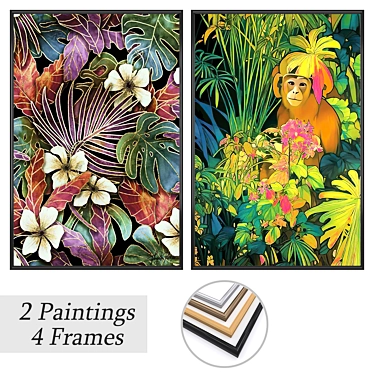 Gallery Set with Multiple Frames 3D model image 1 