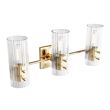 Soleil Fluted Glass Wall Sconce 3D model image 1 