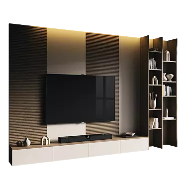 Modern TV Wall Set 187 3D model image 1 