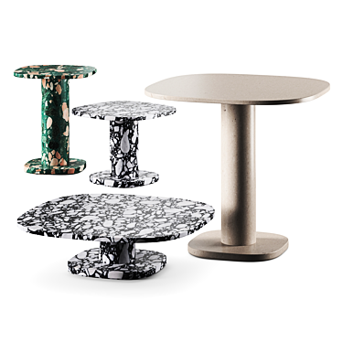 Designer Paola Navone Marble Garden Table 3D model image 1 