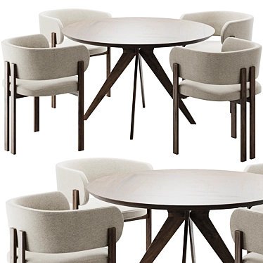 Modern Bay Dining Chair Set 3D model image 1 