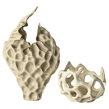 Tafoni Ceramics Vase Set 3D model image 1 