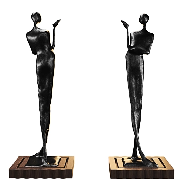 Elegant Women Statue Sculpture 3D model image 1 