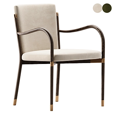 Luxurious Olive Green Velvet Armchair 3D model image 1 