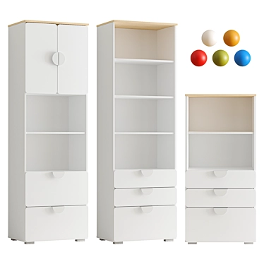 Milna Children's Shelving Set 3D model image 1 