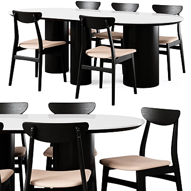 Modern Dining Set, Elliston & Rodham 3D model image 1 