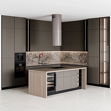 Versatile Modern Kitchen Unit 3D model image 1 