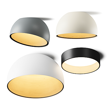 Vibia Duo Led Aluminum Wood Ceiling Lamp