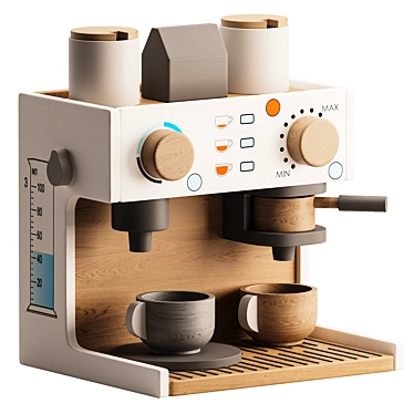 Wooden Coffee Tea Machine Playset 3D model image 1 