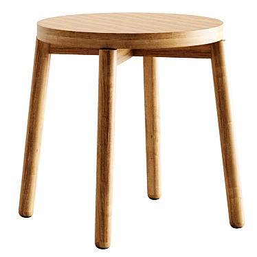 Stylish Low Ash Stool for Modern Interiors 3D model image 1 