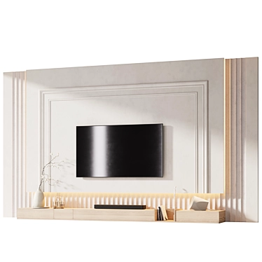 Modern TV Wall Unit 3 3D model image 1 