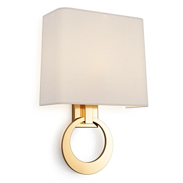 Elegant Silver Ring Wall Sconce 3D model image 1 