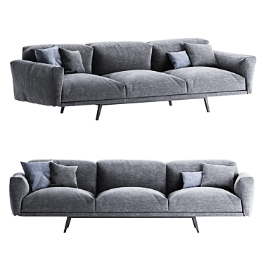 Modern Noa 3-Seater Sofa Set 3D model image 1 