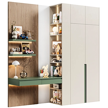 Modern modular children's wardrobe with desk 21