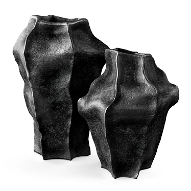 Textured Ceramic Vases 3D model image 1 