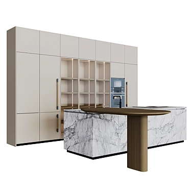 Elegant Molteni Kitchen Set 3D model image 1 