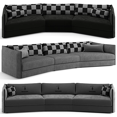 Luxury Trussardi Maryl Sofa 380cm 3D model image 1 