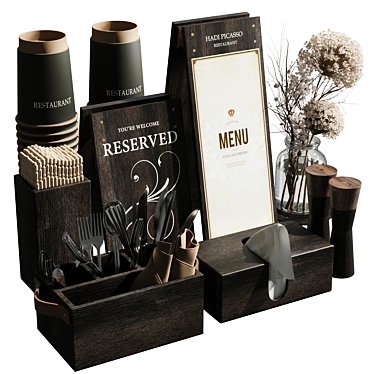 Restaurant Cafe Essentials Set 3D model image 1 