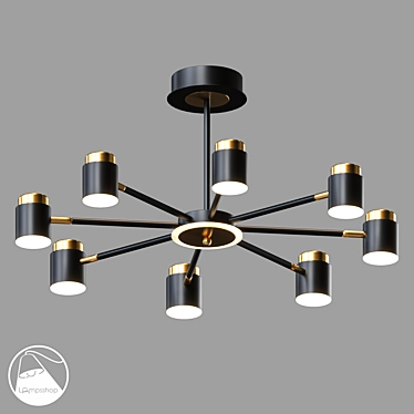 Elegant Say Style Chandelier Fixture 3D model image 1 