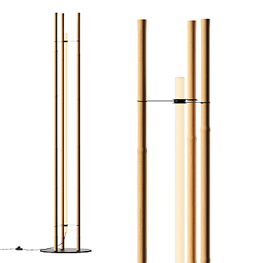 Borosilicate Glass Bamboo LED Floor Lamp 3D model image 1 