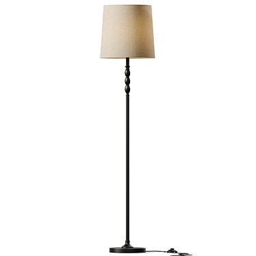 Elegant Matte Black Floor Lamp 3D model image 1 