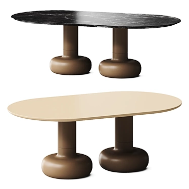  Italian Design Dining Table Set 3D model image 1 