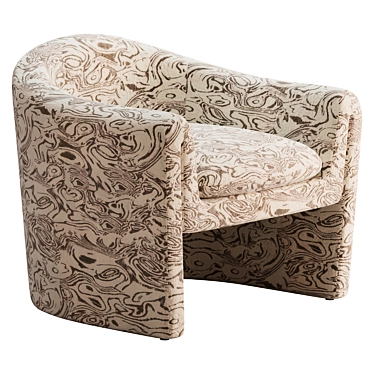 Elegant Willow Jacquard Accent Chair 3D model image 1 